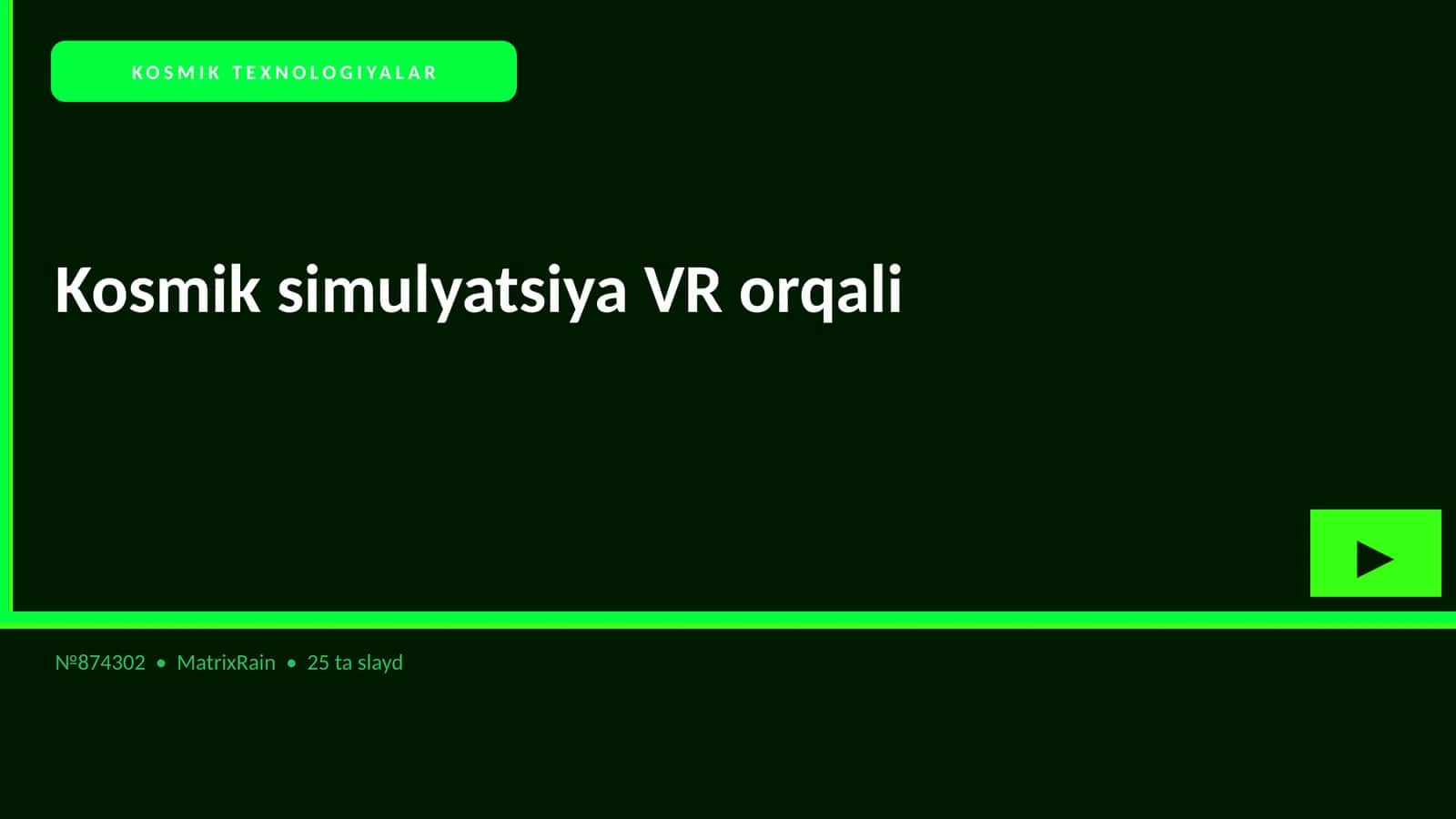 Kosmik simulyatsiya VR orqali 1