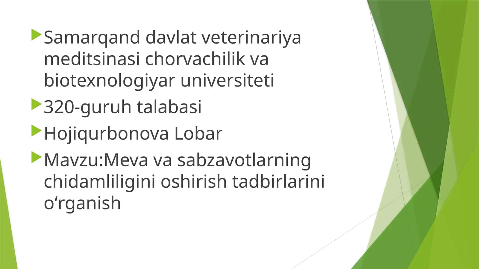 Mevava sabzavotlarning chidamliligini oshirish tadbirlarinioʻrganish 1