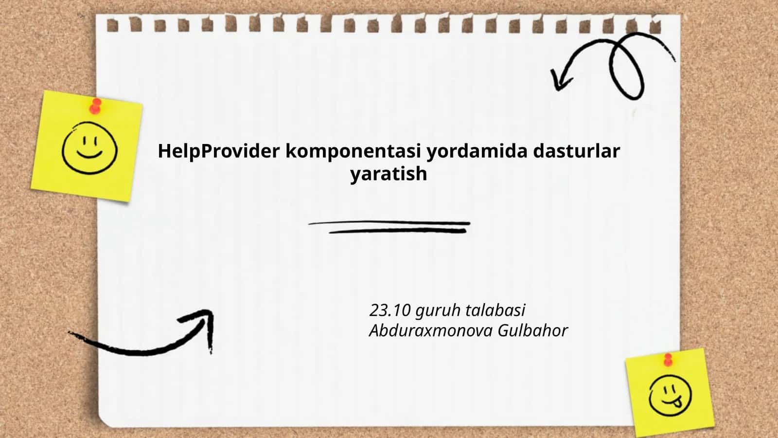 HelpProvider komponentasi yordamida dasturlar yaratish 1