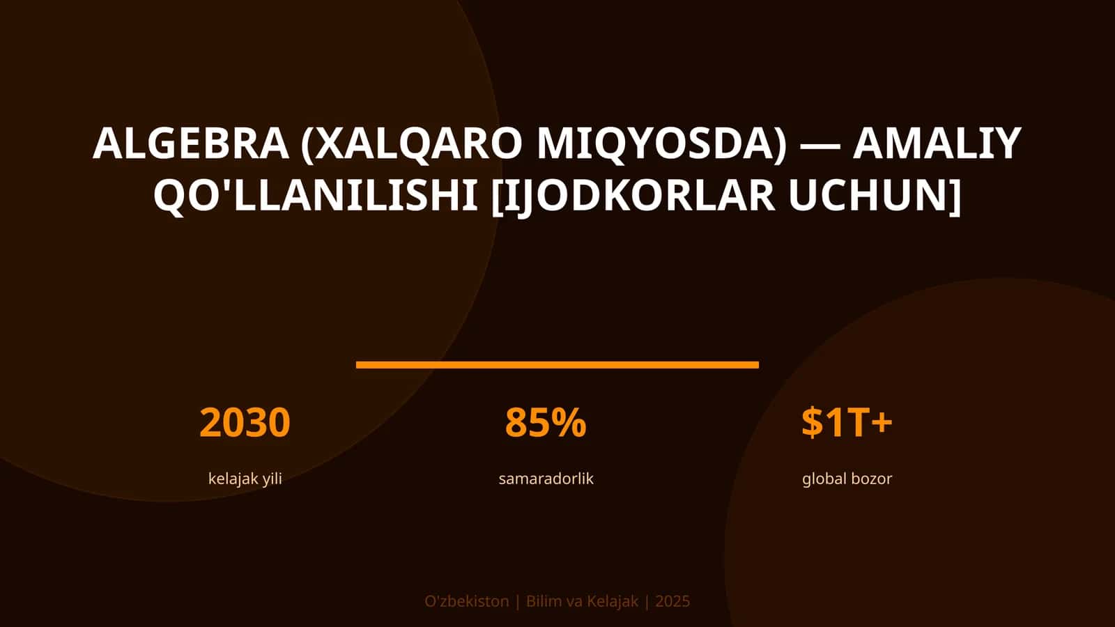 Algebra (xalqaro miqyosda) — amaliy qo'llanilishi [ijodkorlar uchun] 1