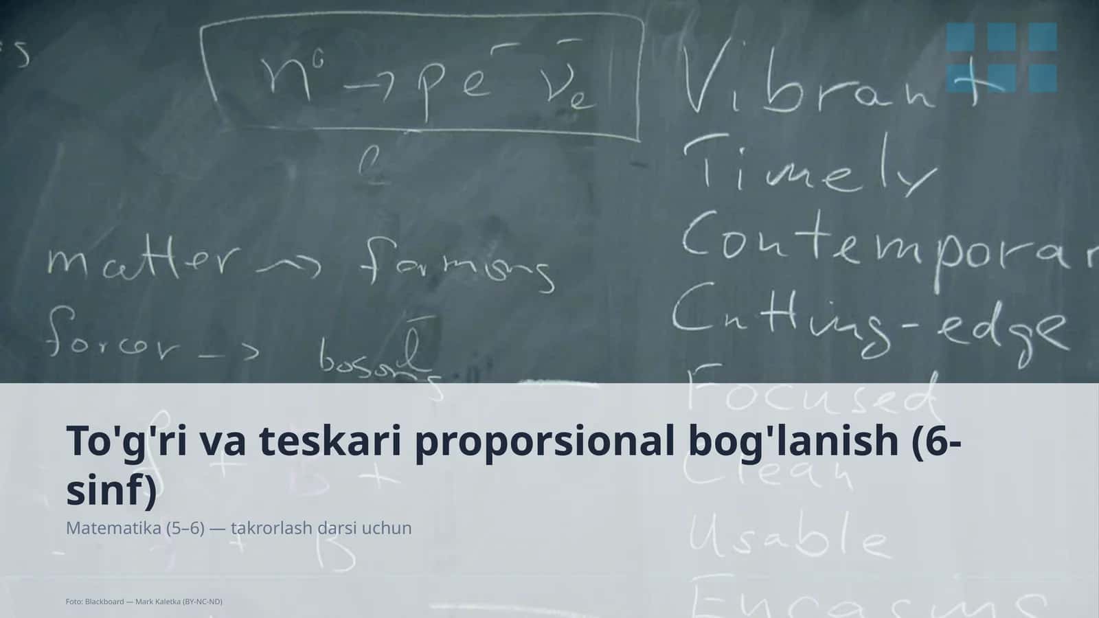 To'g'ri va teskari proporsional bog'lanish (6-sinf) 1