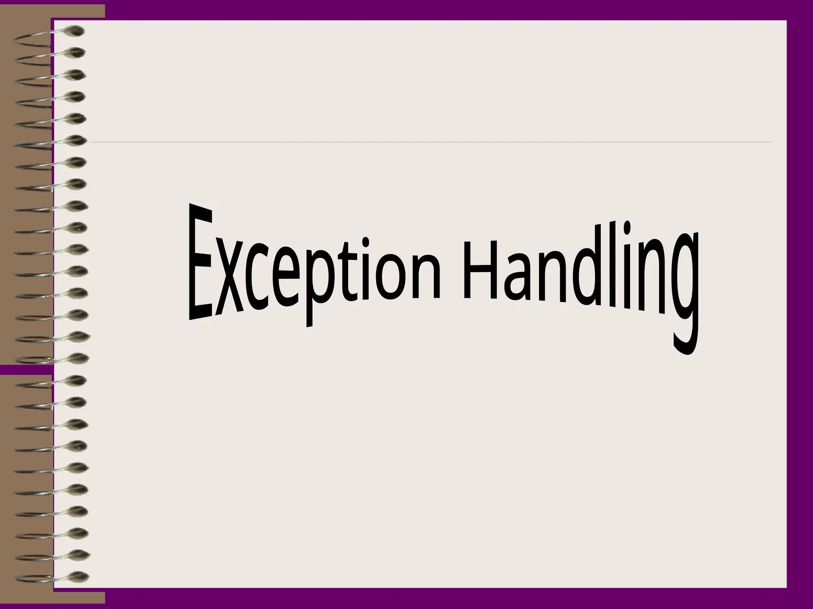 Exception Handling 1