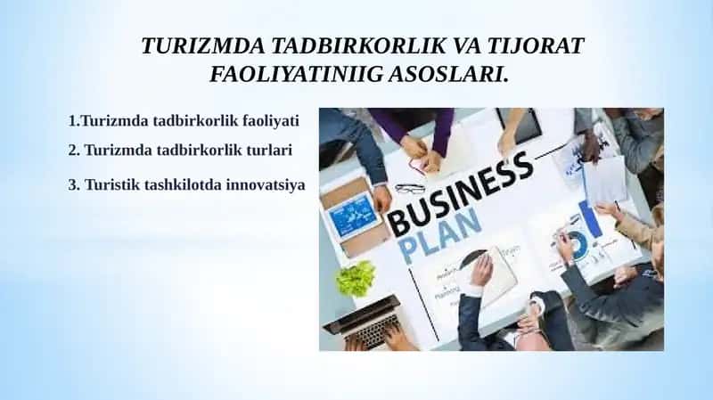 TURIZMDA TADBIRKORLIK VA TIJORAT FAOLIYATINIIG ASOSLARI 1