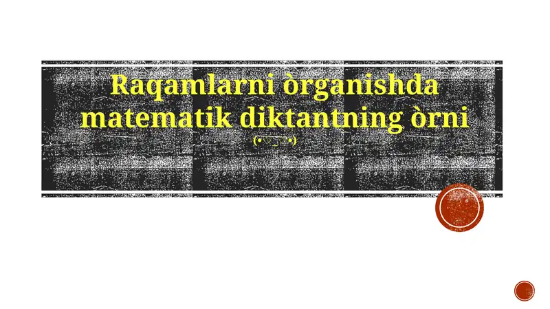 Matematik diktant 1