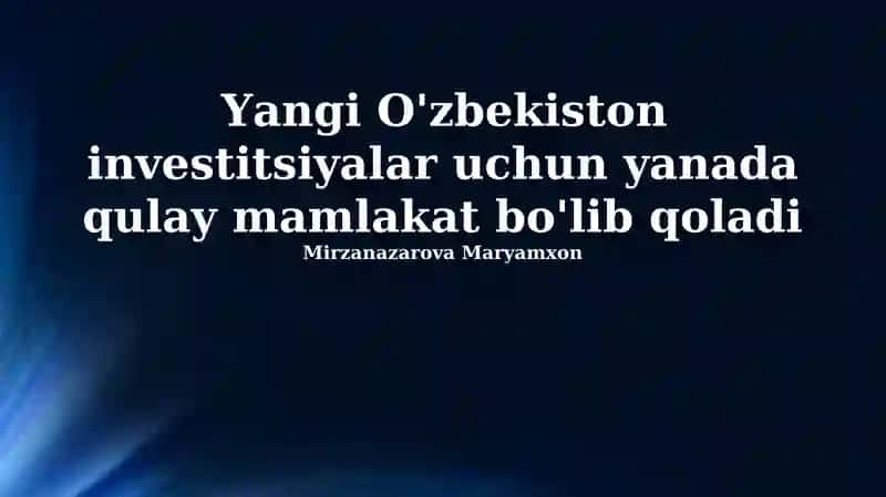 Investitsiya jozibadorligining oshishi