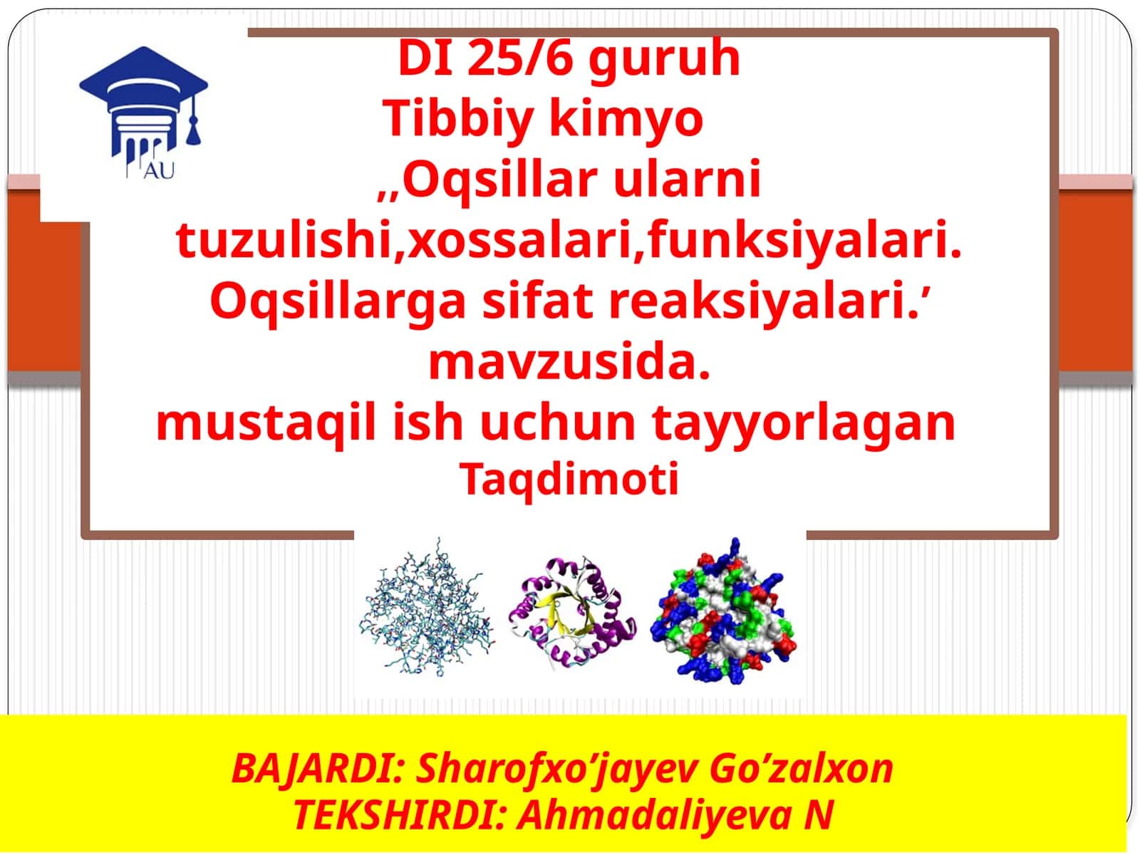 BAJARDI: Sharofxo’jayev Go’zalxon 1