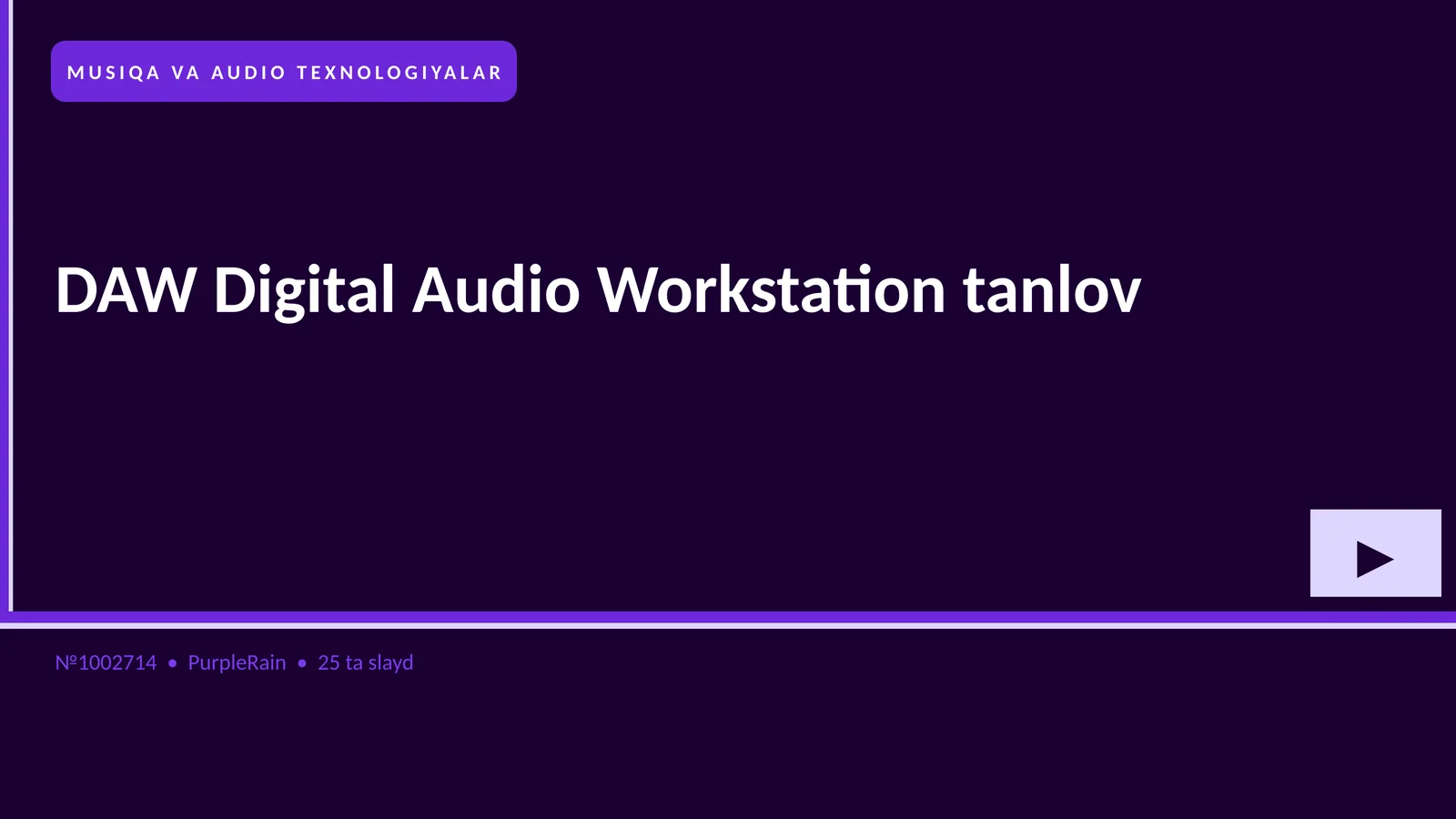 DAW Digital Audio Workstation tanlov 1