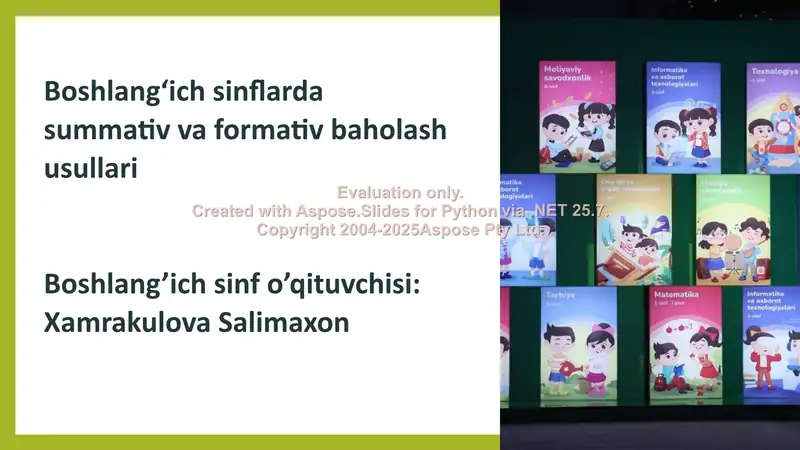 Boshlangich sinflarda summativ va formativ baholash usullari 1