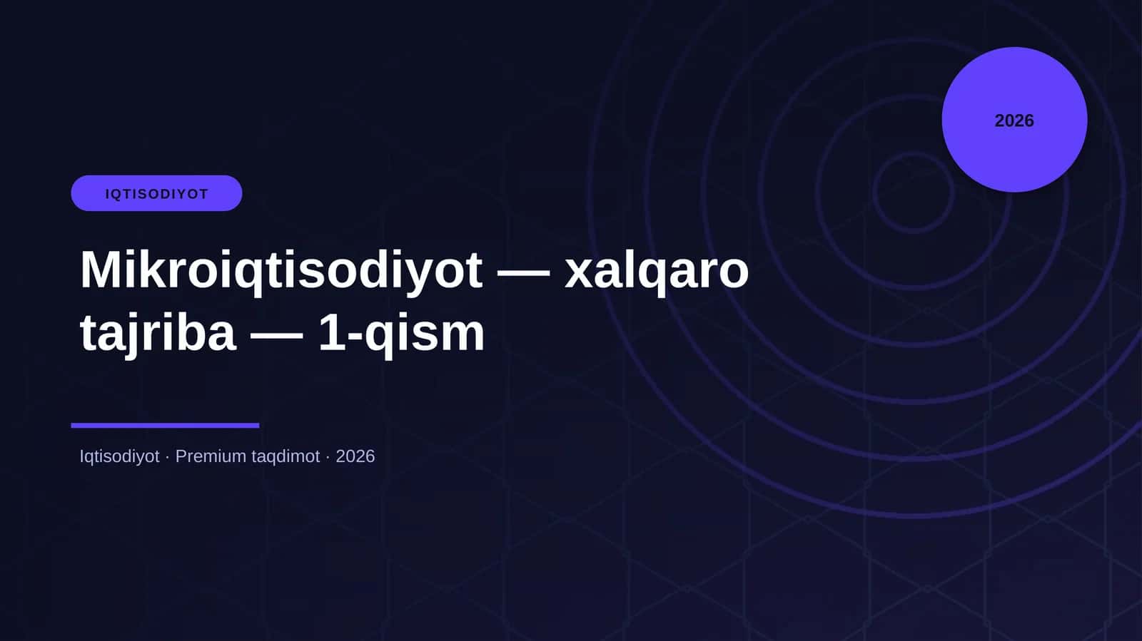 Mikroiqtisodiyot — xalqaro tajriba — 1-qism 1