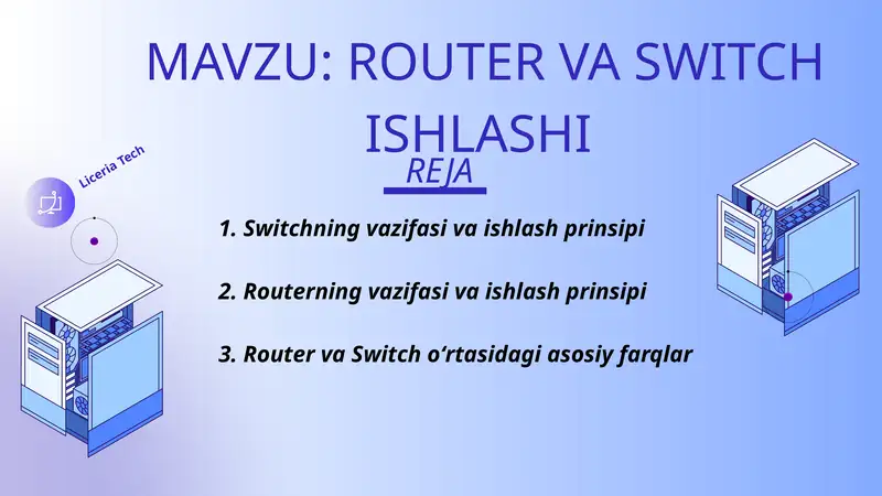 ROUTER VA SWITCH ISHLASHI 1