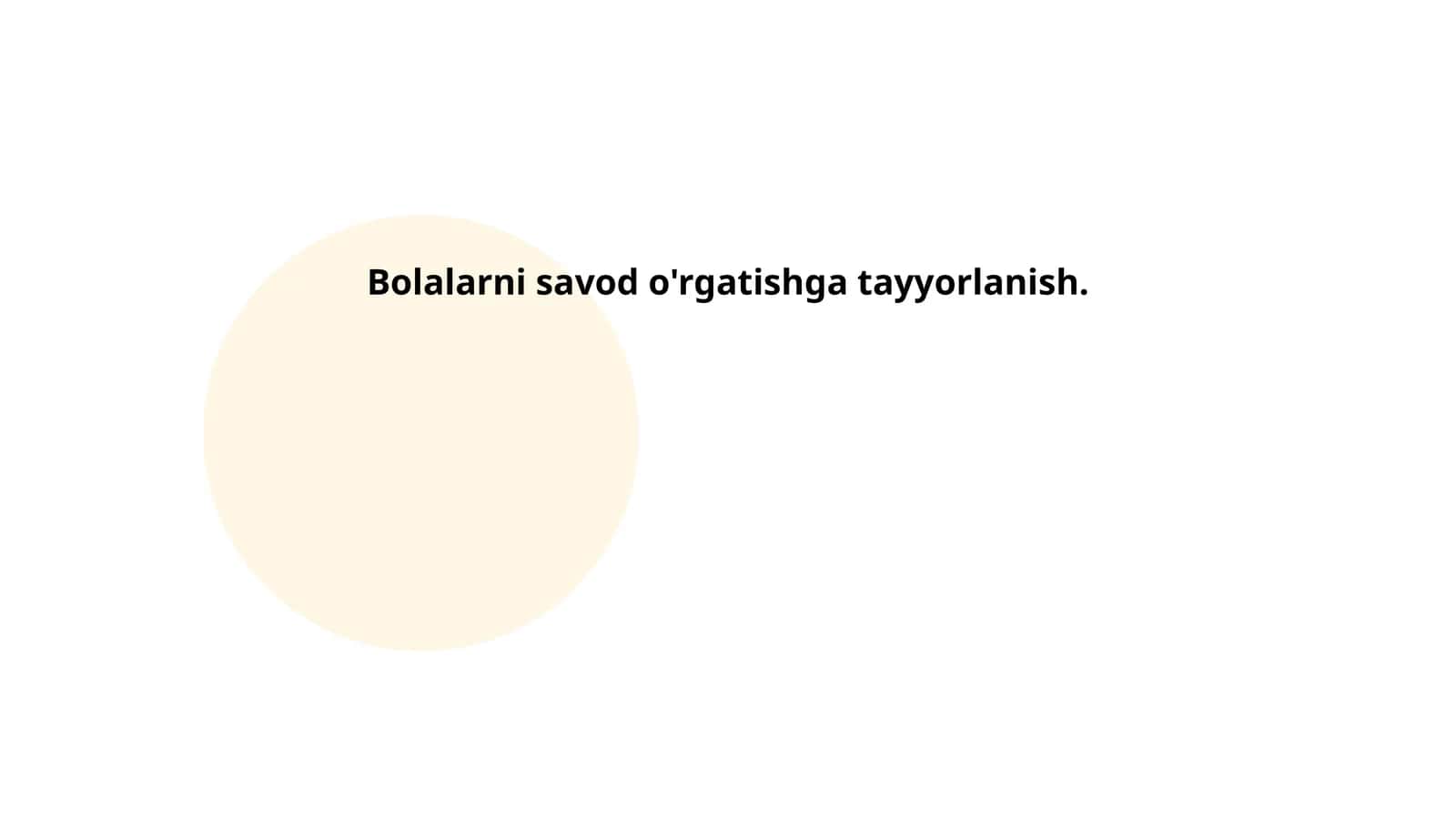 Bolalarni savod o'rgatishga tayyorlanish 1