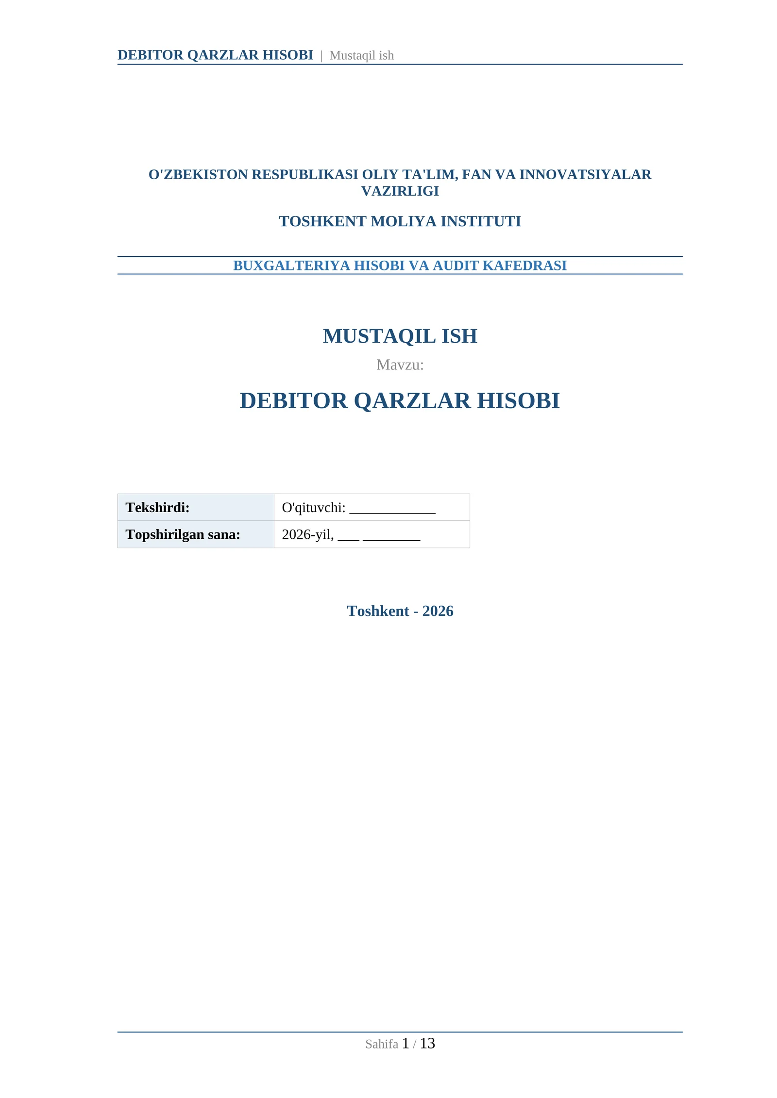 DEBITOR QARZLAR HISOBI 1