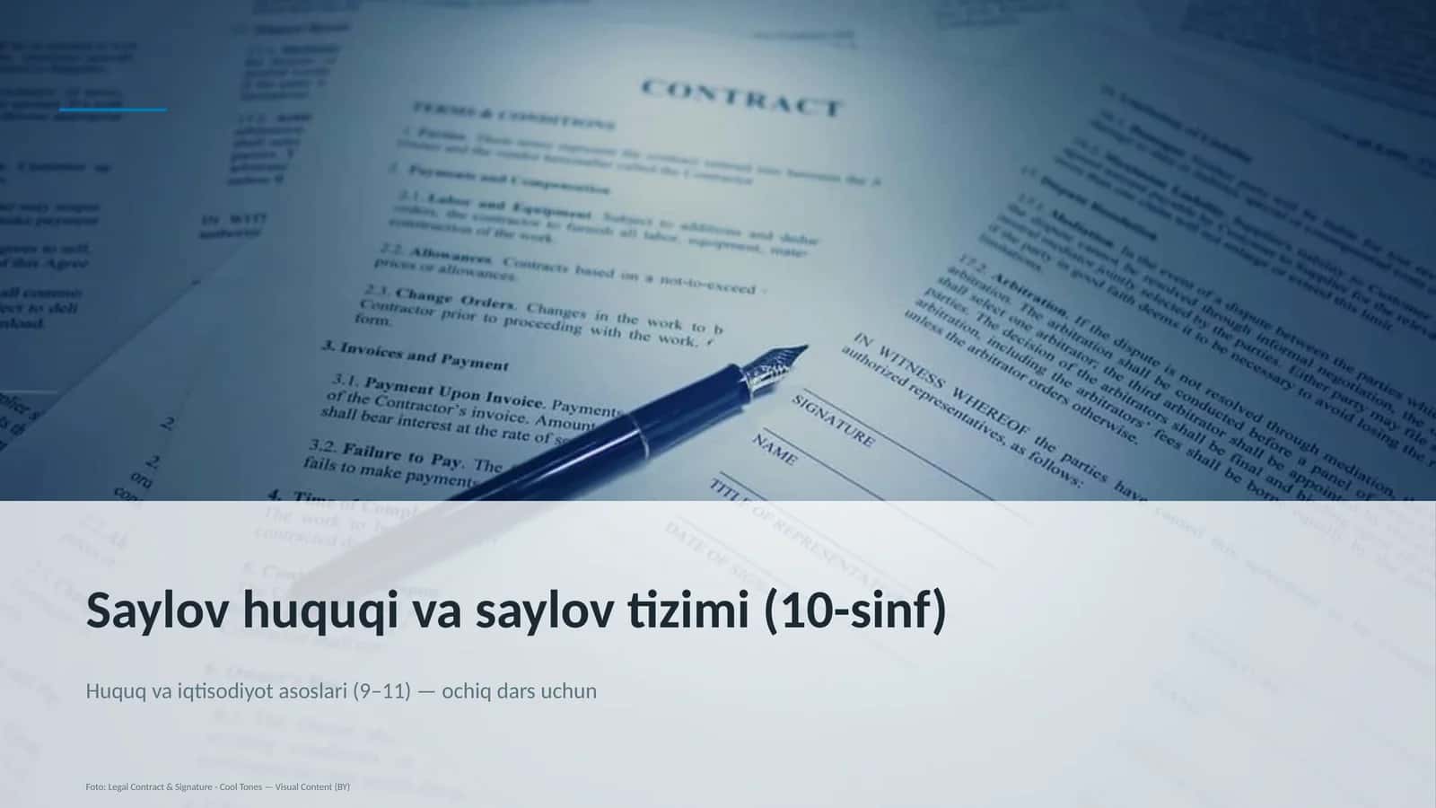 Saylov huquqi va saylov tizimi (10-sinf) 1