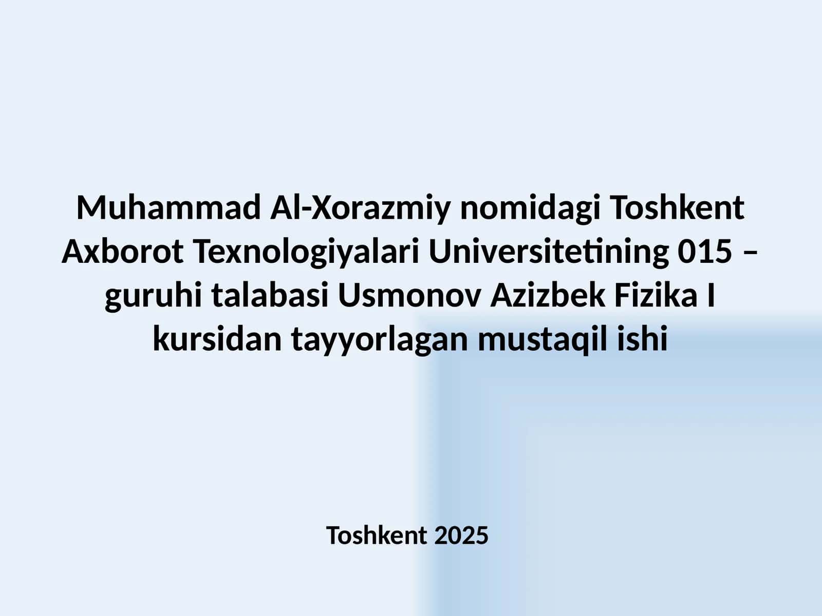 Fizika I kursi 1
