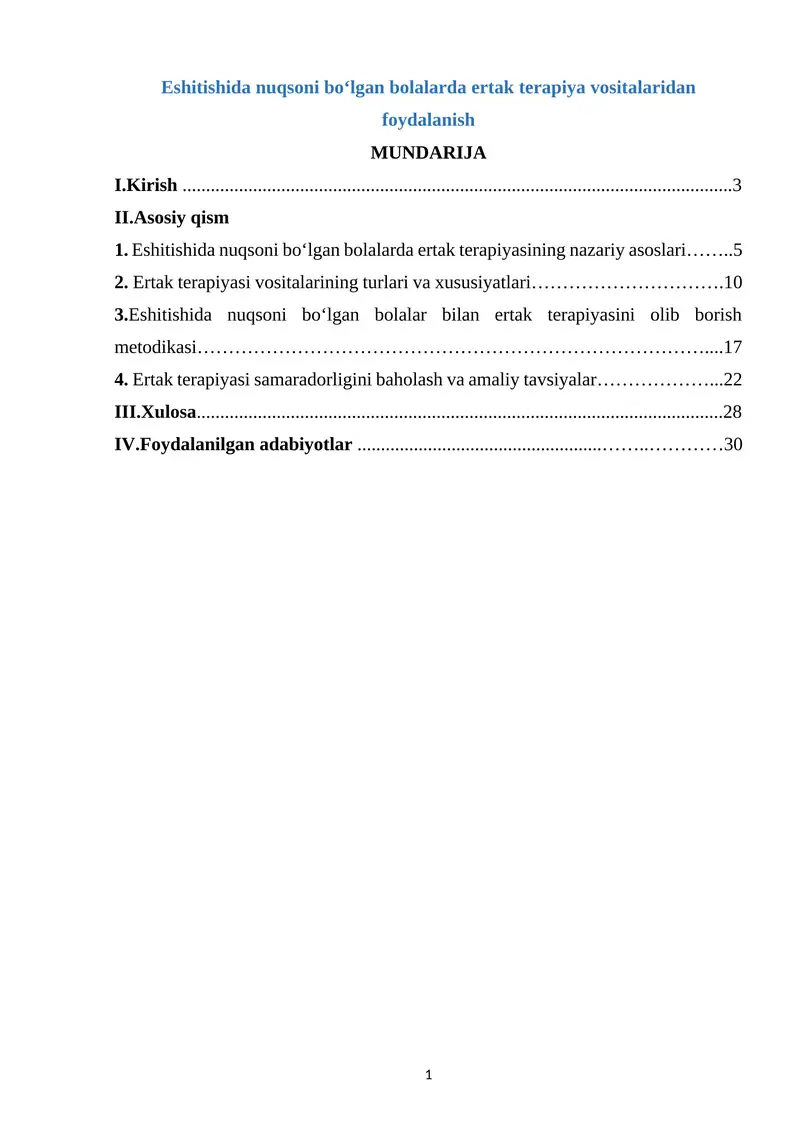 Eshitishida nuqsoni bo‘lgan bolalarda ertak terapiya vositalaridan foydalanish