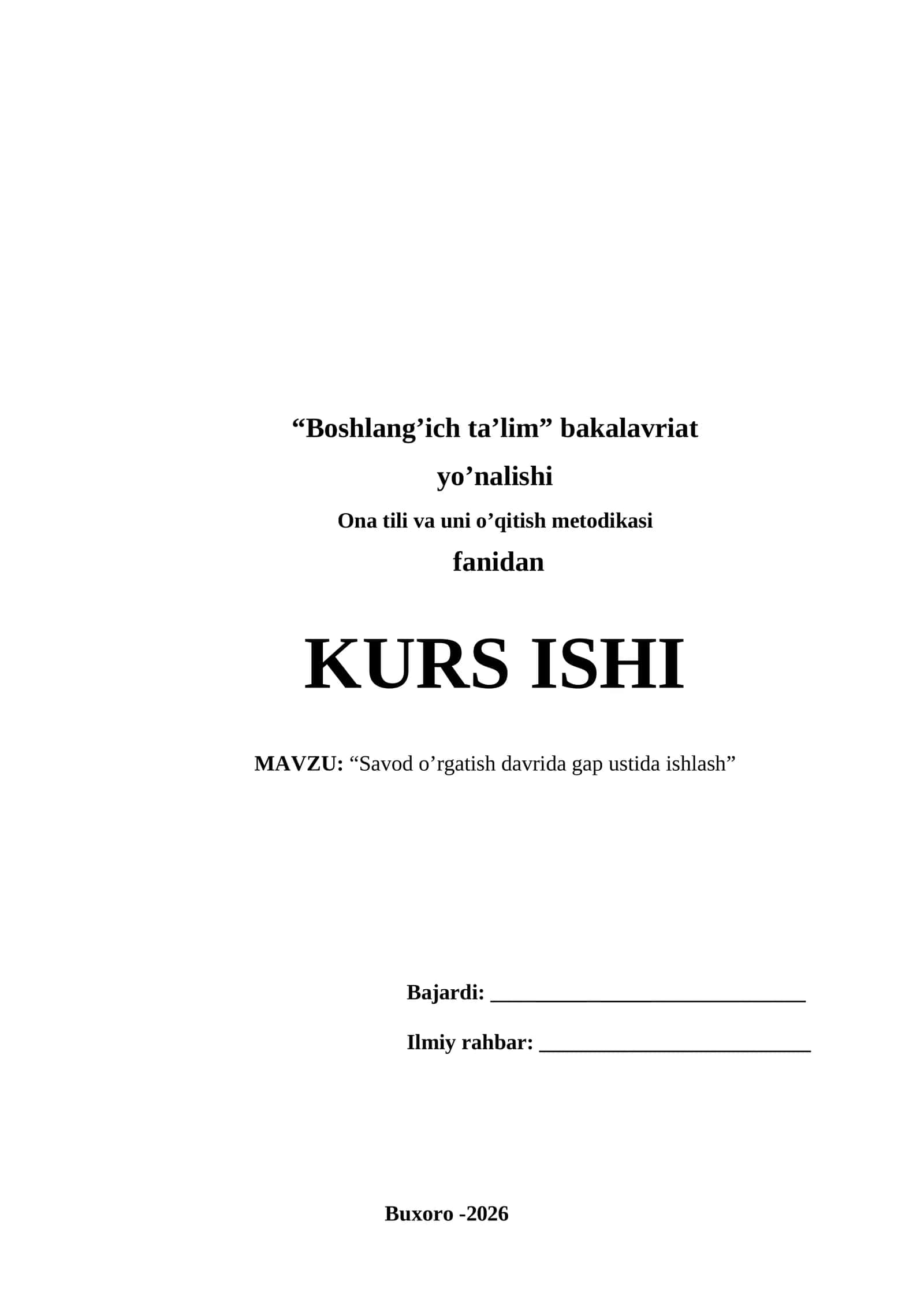 “Savod o’rgatish davrida gap ustida ishlash” 1