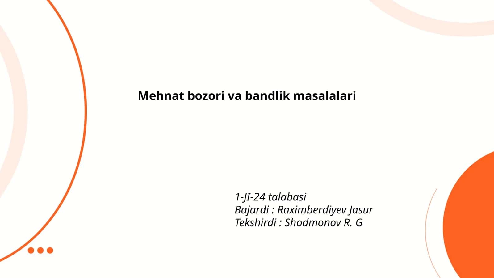 Mehnat bozori va bandlik masalalari 1