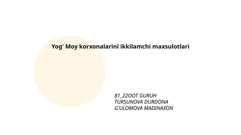 Yog' Moy korxonalarini ikkilamchi maxsulotlari 1