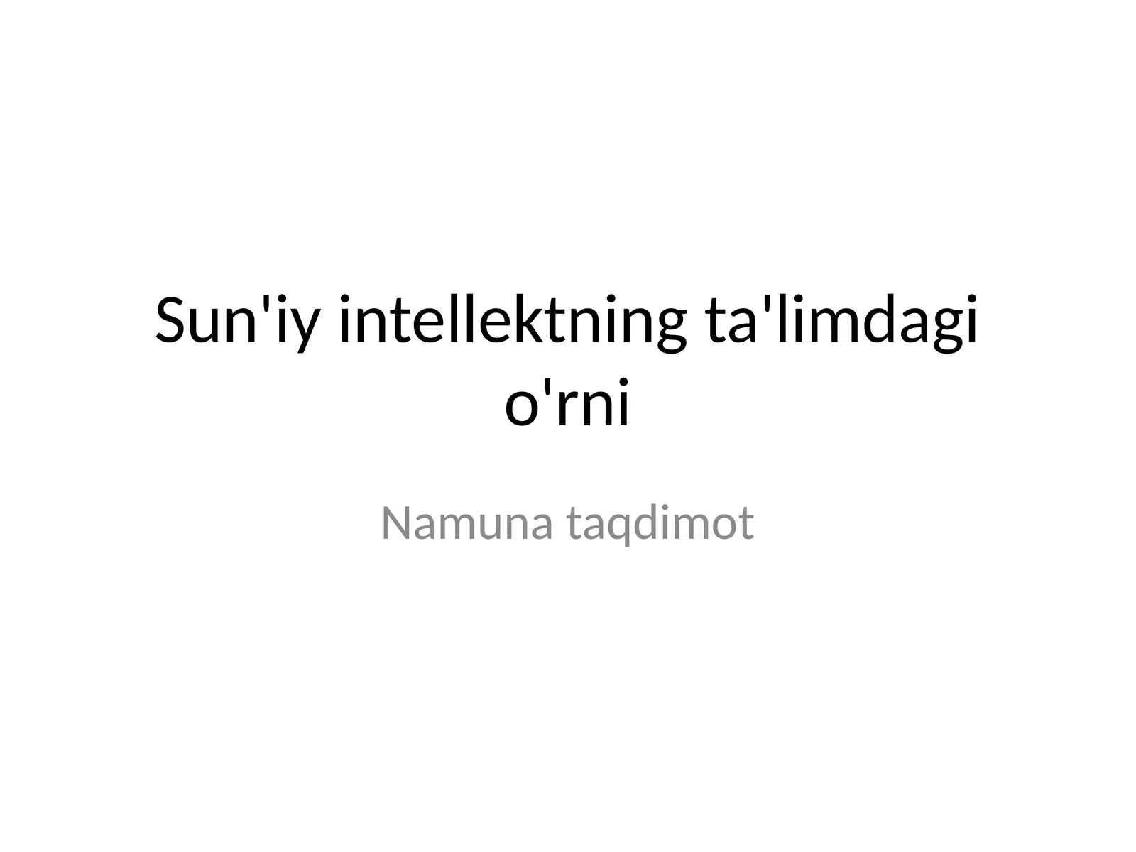 sun'iy intellektning ta'limdagi oʻrni 1