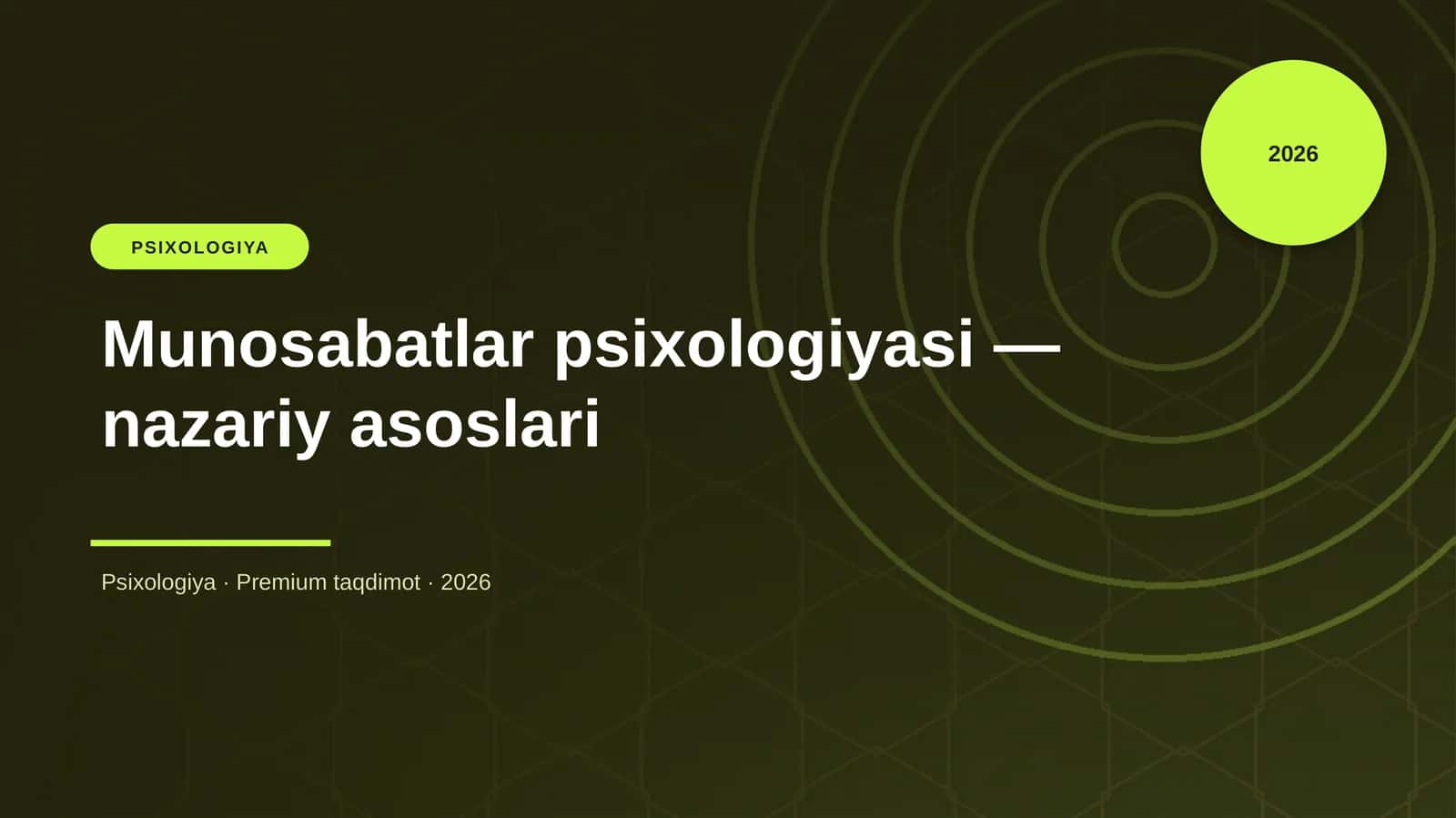 Munosabatlar psixologiyasi — nazariy asoslari 1