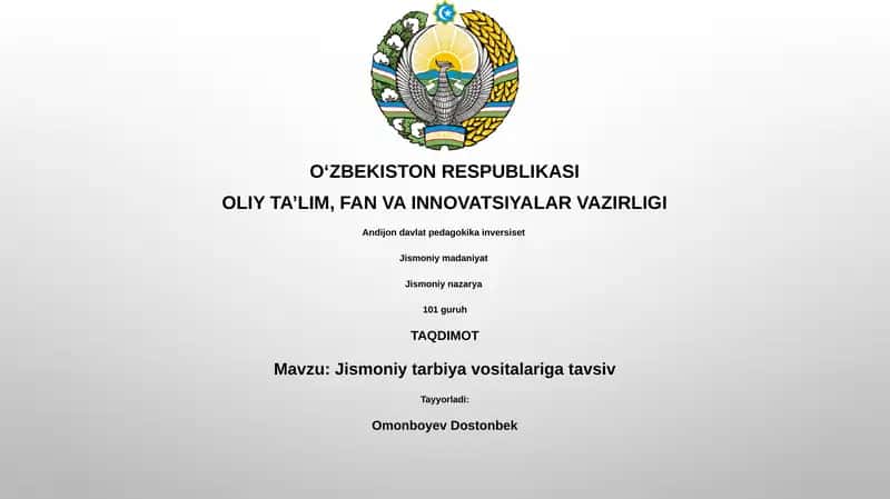 Jismoniy tarbiya vositalari 1