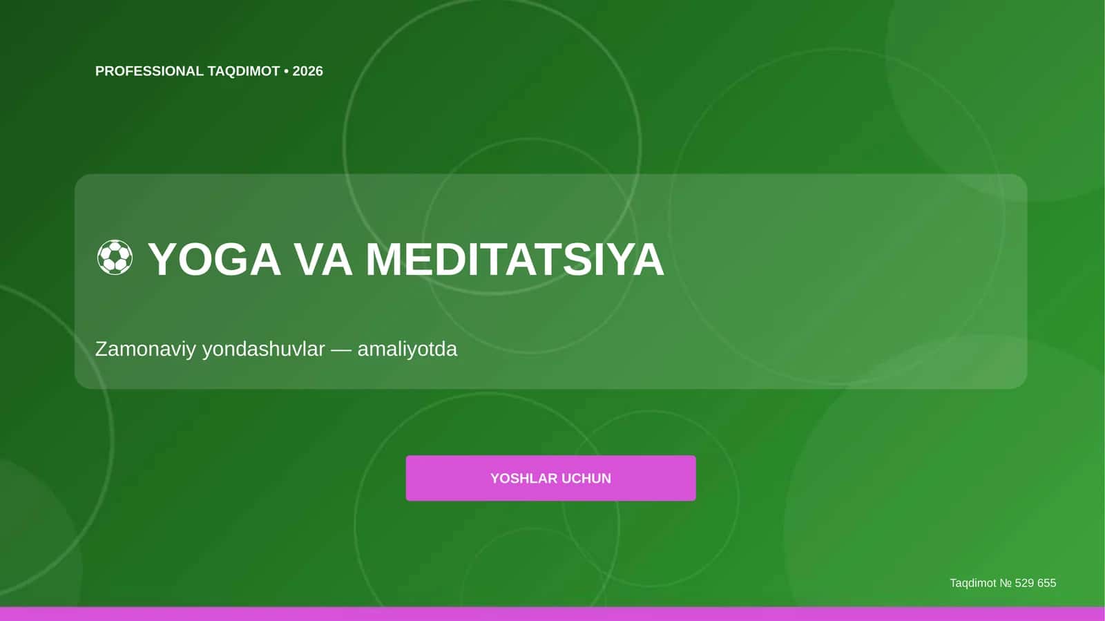 Yoga va meditatsiya: zamonaviy yondashuvlar (amaliyotda) [yoshlar uchun] 1