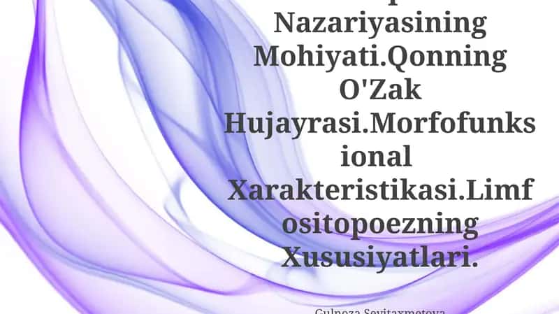 Gematopoez Nazariyalari 1