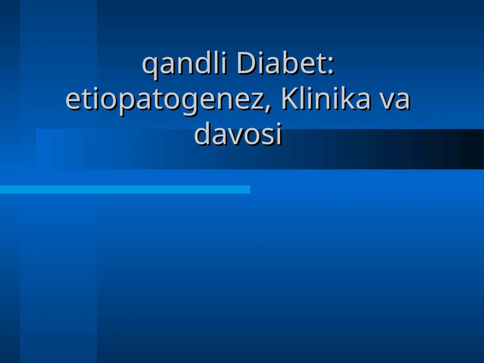qandli Diabet: etiopatogenez, Klinika va davosi 1