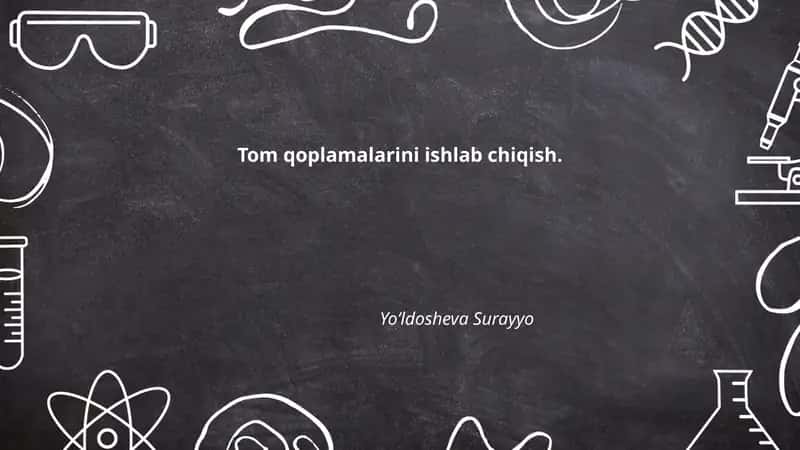 Tom qoplamalarini ishlab chiqish. 1