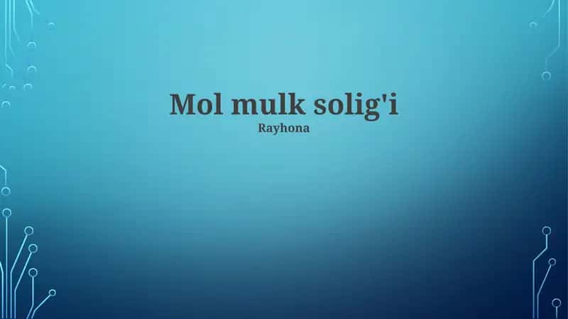Mol mulk solig'i 1
