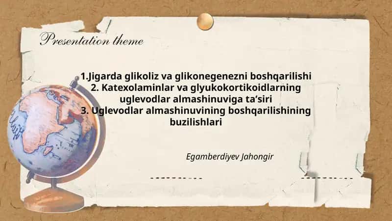 Jigarda glikoliz va glikonegenezni boshqarilishi 1