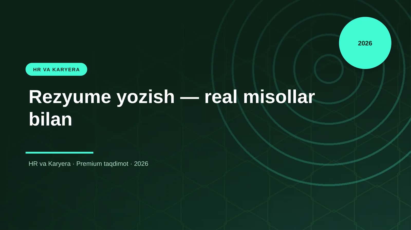 Rezyume yozish — real misollar bilan 1