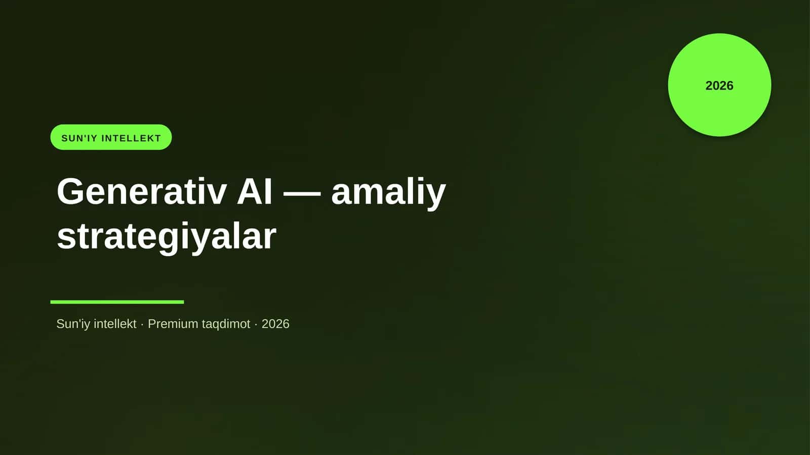 Generativ AI — amaliy strategiyalar 1