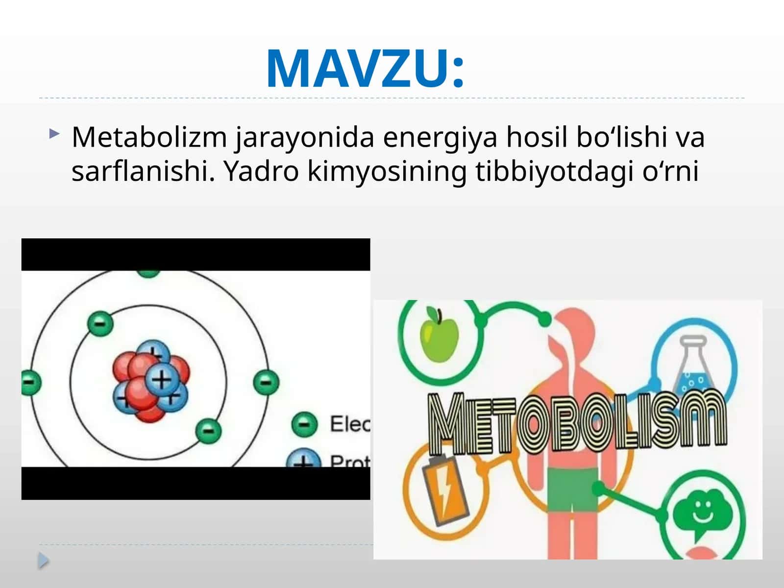 Metabolizm jarayoni 1