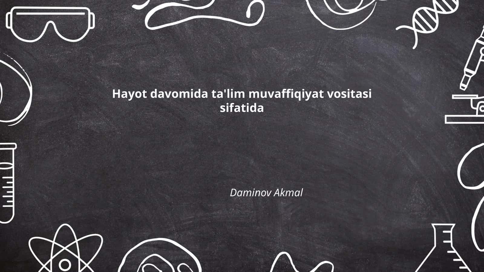 Hayot davomida ta'lim muvaffiqiyat vositasi sifatida 1