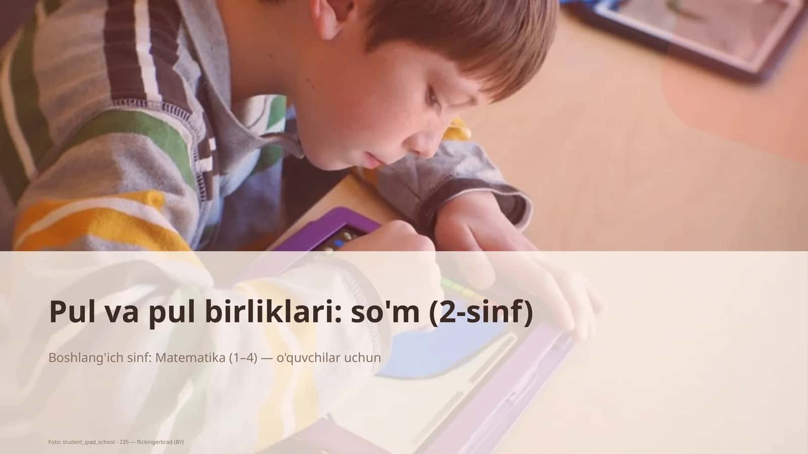 Pul va pul birliklari: so'm (2-sinf) 1