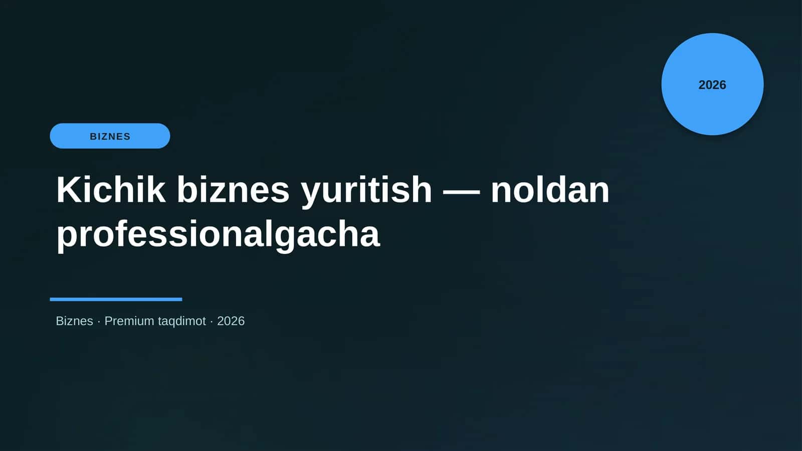 Kichik biznes yuritish — noldan professionalgacha 1