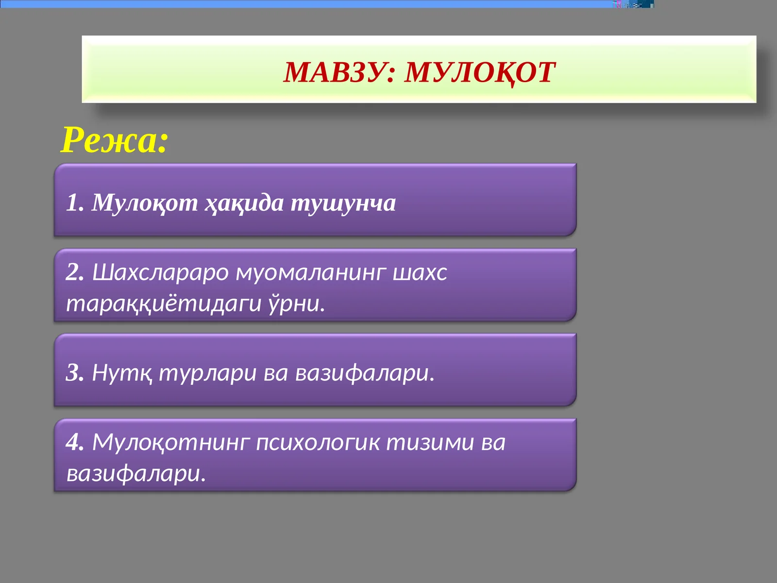 Мулоқот 1