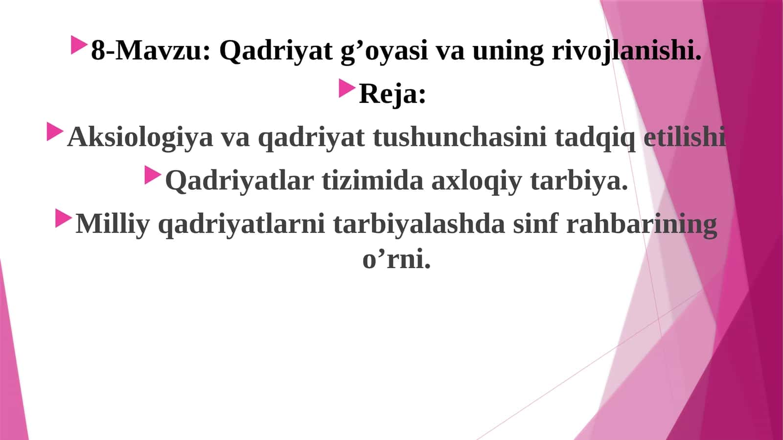 Qadriyat g’oyasi va uning rivojlanishi 1