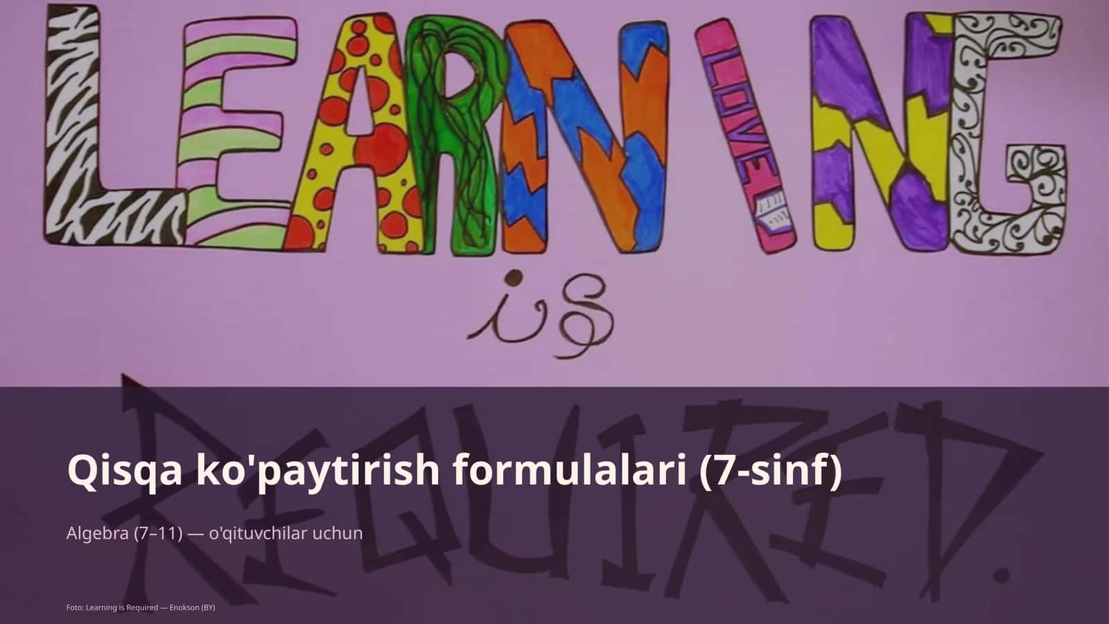 Qisqa ko'paytirish formulalari (7-sinf) 1