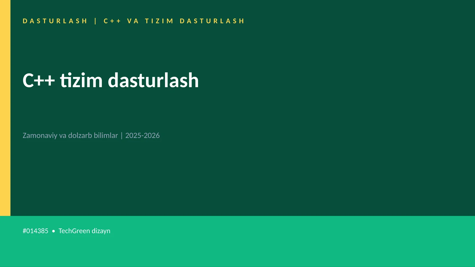 C++ VA TIZIM DASTURLASH 1