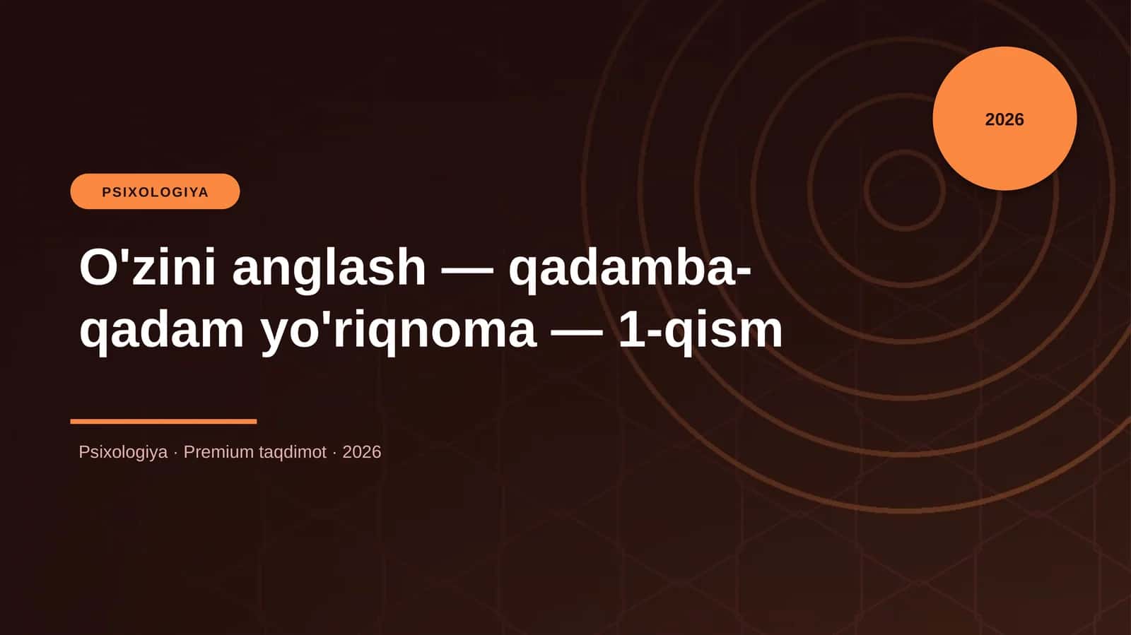 O'zini anglash — qadamba-qadam yo'riqnoma — 1-qism 1