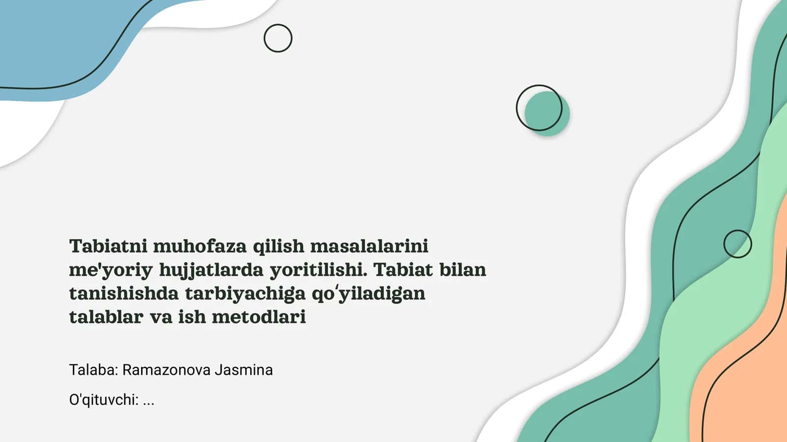 Tabiatni muhofaza qilish 1