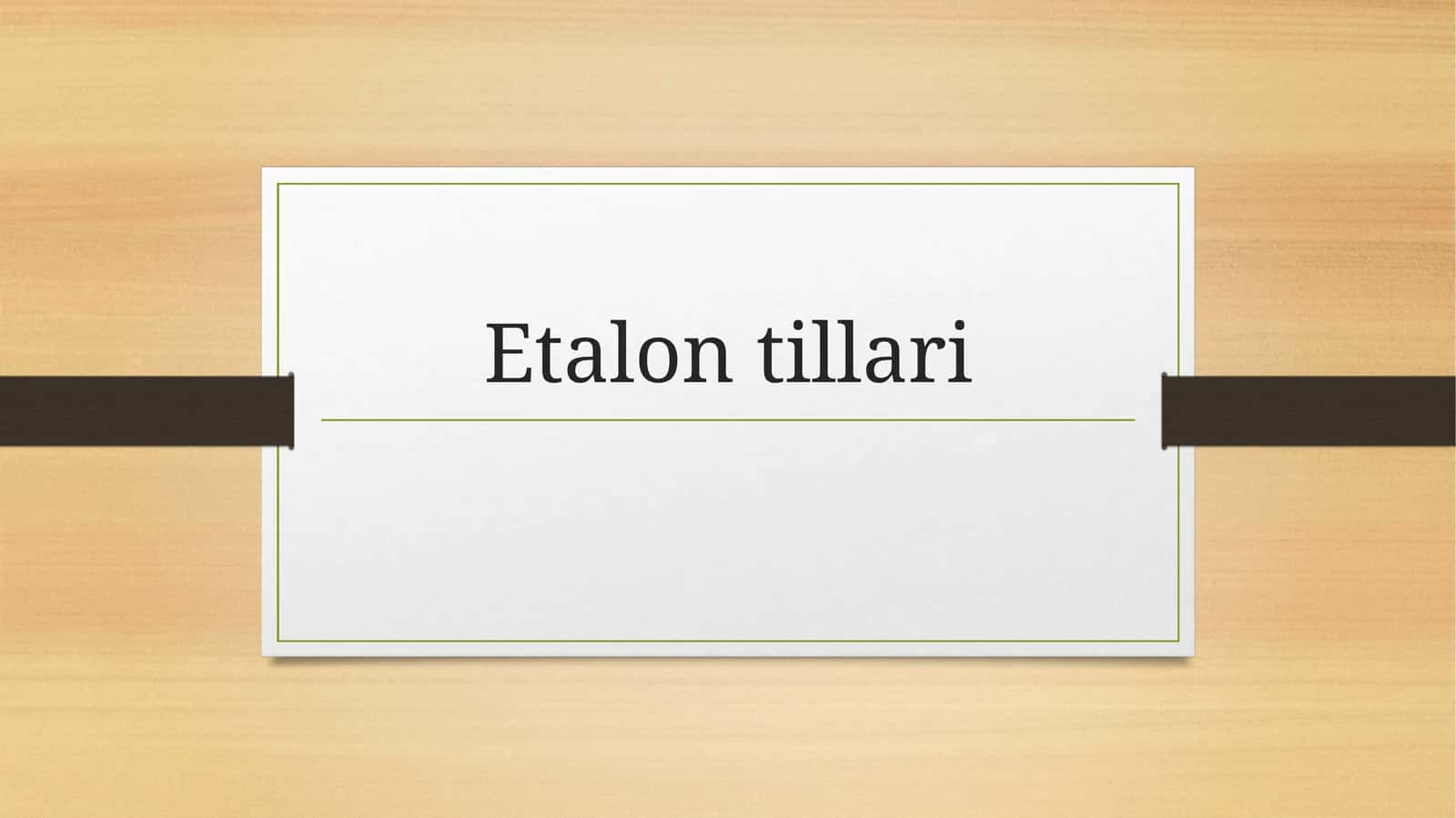 Etalon tillari 1