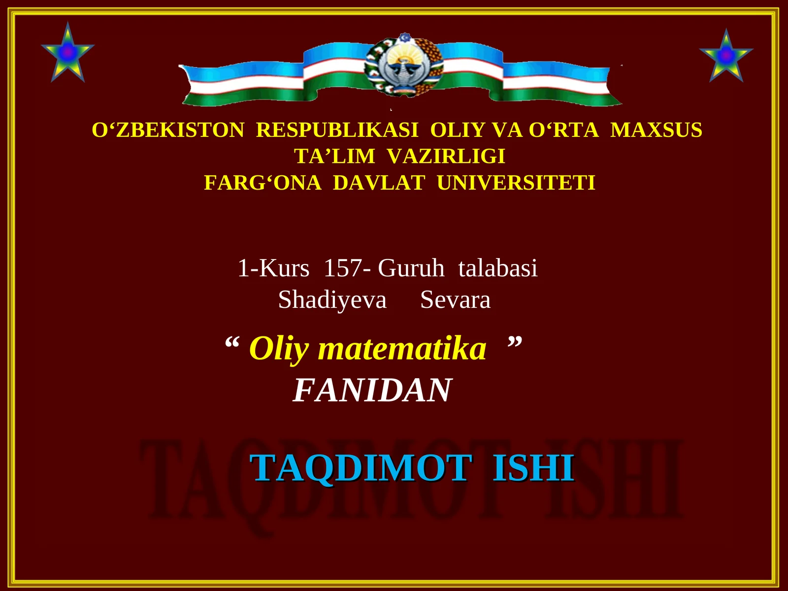 Oliy matematika 1