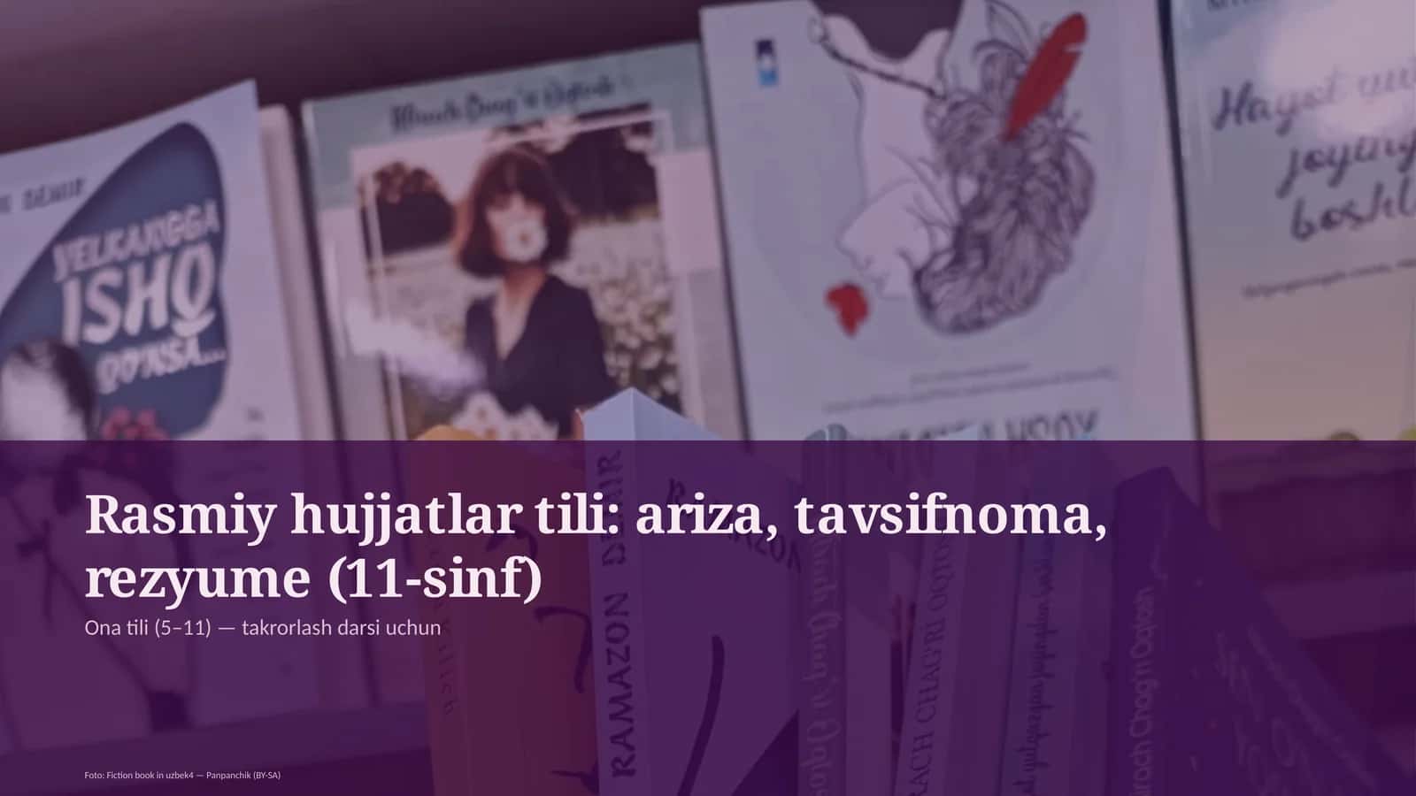 Rasmiy hujjatlar tili: ariza, tavsifnoma, rezyume (11-sinf) 1