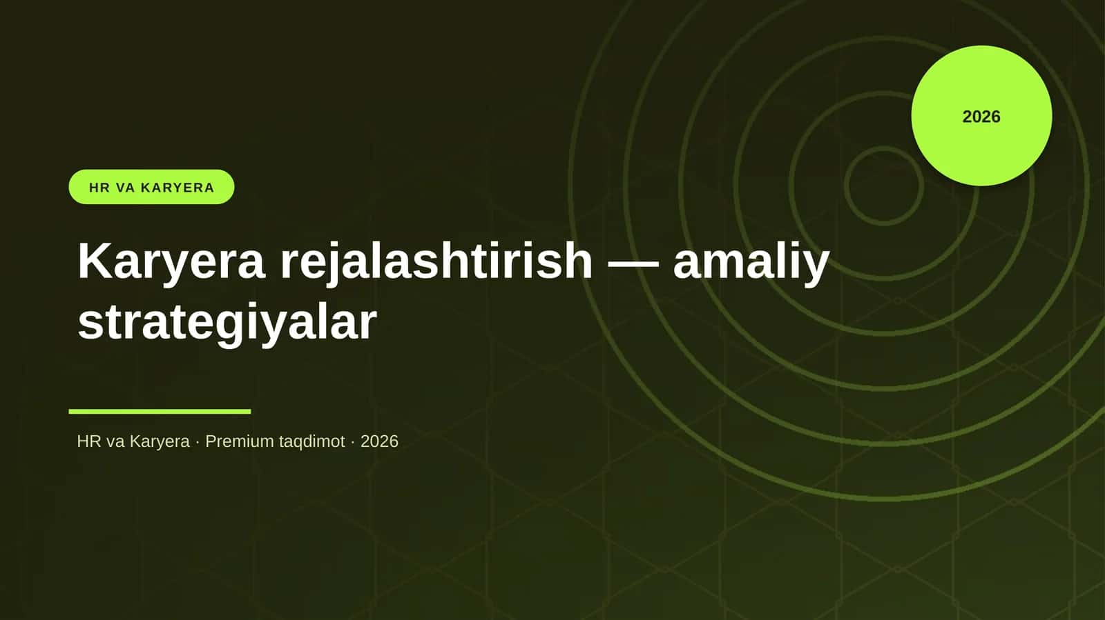 Karyera rejalashtirish — amaliy strategiyalar 1