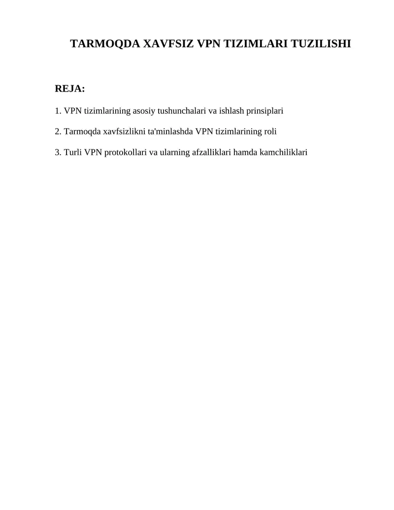 VPN tizimlari 1