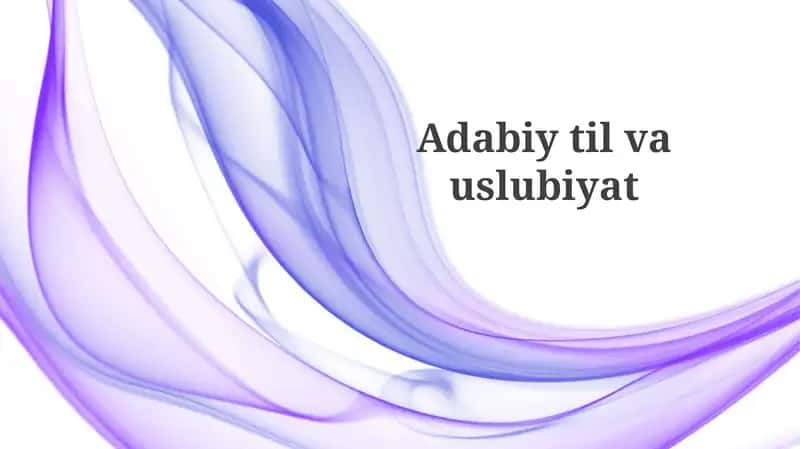Adabiytil va uslubiyat 1