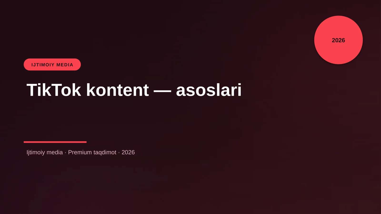 TikTok kontent — asoslari 3